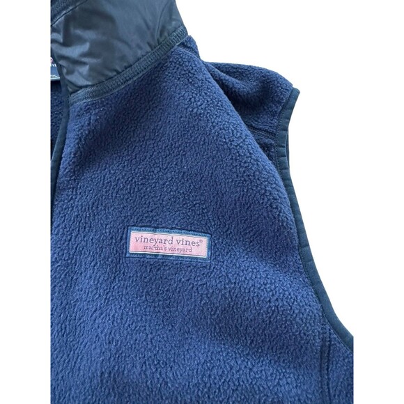 Vineyard Vines Mens Medium Navy Blue Harbor Full Zip Fleece Vest Preppy Coastal - Picture 8 of 9